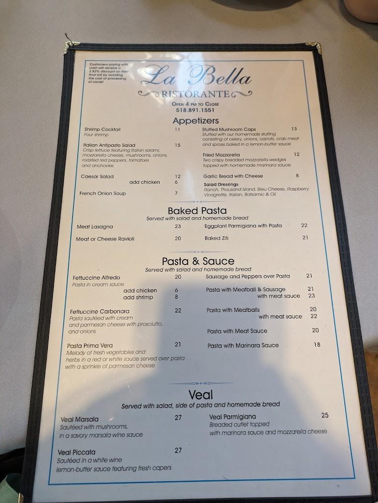 La Bella Ristorante Menu image 1